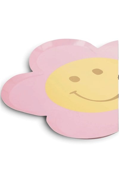 Meri Meri - Happy Face Flower Plates - Mutlu Yüz Çiçek Tabaklar (x8) Çok Renkli