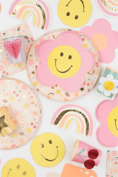 Meri Meri - Happy Icons Cups - Mutlu Yüzler Bardaklar (x8) Çok Renkli