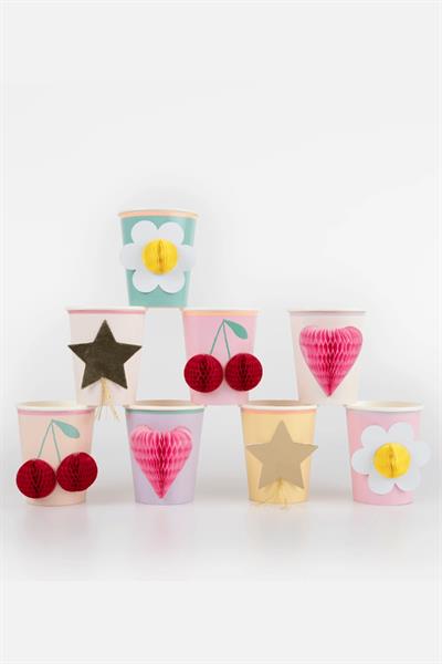 Meri Meri - Happy Icons Cups - Mutlu Yüzler Bardaklar (x8) Çok Renkli