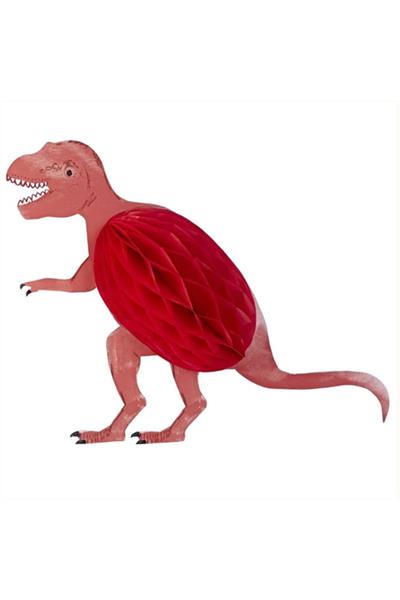 Meri Meri - Honeycomb Dinosaur Decorations - Petek Dinozor Dekorlar - 3lü Çok Renkli