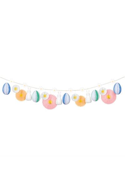 Meri Meri - Honeycomb Easter Bunny Garland - Petekli Paskalya Tavşan Asılan Süs Çok Renkli