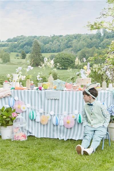 Meri Meri - Honeycomb Easter Bunny Garland - Petekli Paskalya Tavşan Asılan Süs Çok Renkli