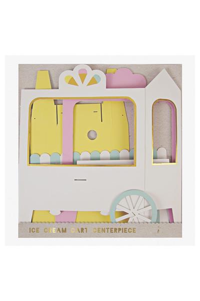 Meri Meri - Ice Cream Cart Centerpiece - Dondurma Arabası Masa Süsü Çok Renkli