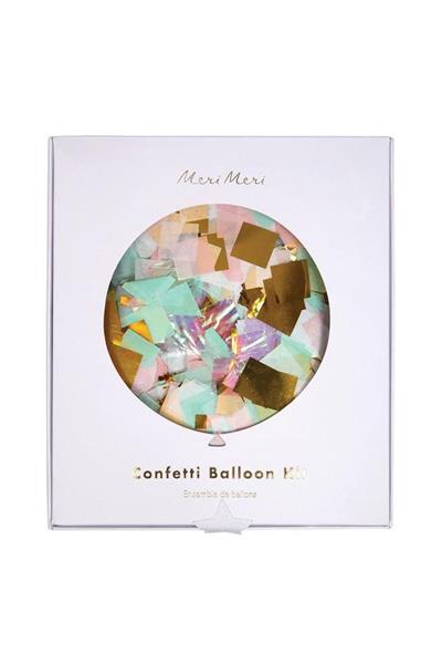 Meri Meri - Iridescent Confetti Balloon Kit - Parıltılı Konfetili Balon Kit Çok Renkli