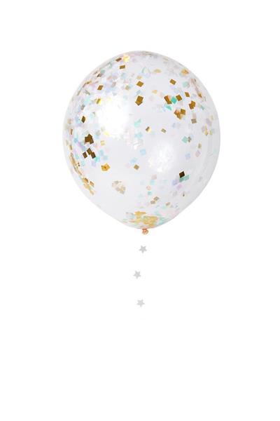 Meri Meri - Iridescent Confetti Balloon Kit - Parıltılı Konfetili Balon Kit Çok Renkli