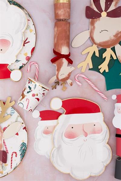 Meri Meri - Jolly Santa Napkins - Noel Baba Peçeteler - 20li Çok Renkli
