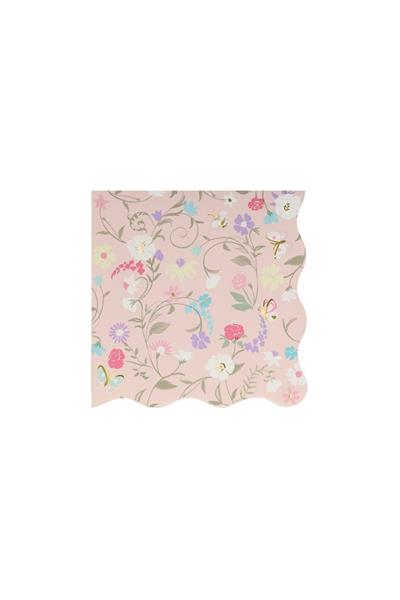 Meri Meri - Ladurée Floral Small Napkins - Ladurée Çiçekli Peçeteler - S - 16lı Çok Renkli