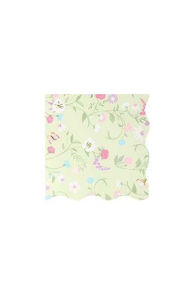 Meri Meri - Ladurée Floral Small Napkins - Ladurée Çiçekli Peçeteler - S - 16lı Çok Renkli