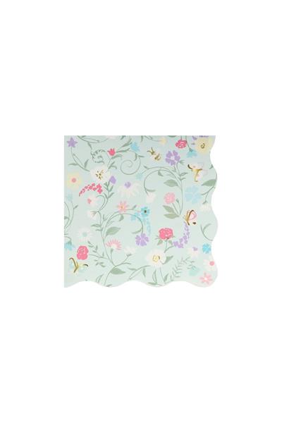 Meri Meri - Ladurée Floral Small Napkins - Ladurée Çiçekli Peçeteler - S - 16lı Çok Renkli