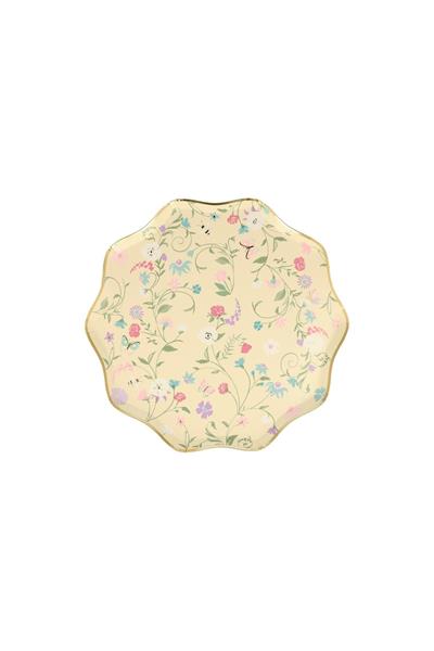 Meri Meri - Ladurée Paris Floral Side Plates - Ladurée Paris Çiçekli Tabaklar (M) (8li) Çok Renkli
