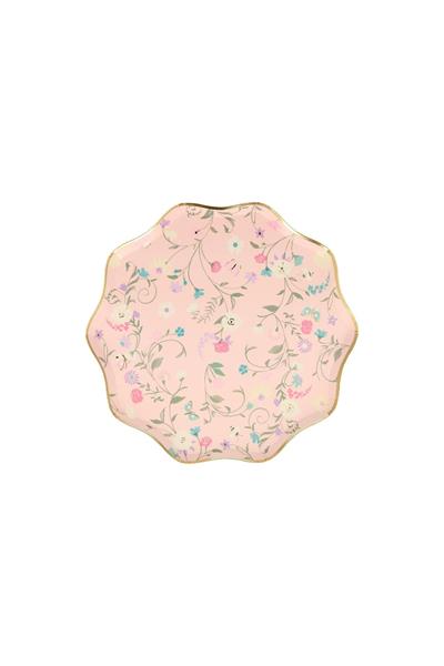 Meri Meri - Ladurée Paris Floral Side Plates - Ladurée Paris Çiçekli Tabaklar (M) (8li) Çok Renkli