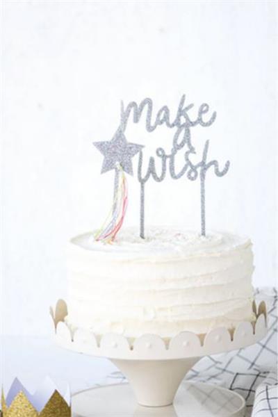 Meri Meri - Make A Wish Acrylic Toppers - Make A Wish Akrilik Pasta Süsü Çok Renkli
