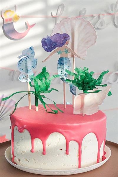 Meri Meri - Mermaid Cake Toppers - Deniz Kızı Pasta Süsleri Çok Renkli