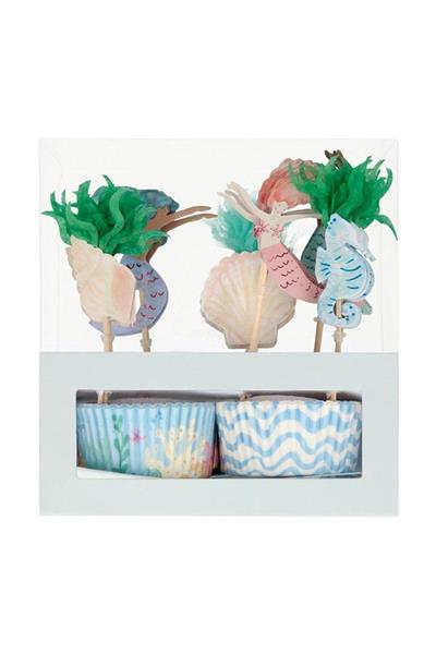 Meri Meri - Mermaid Cupcake Kit - Deniz Kızı Cupcake Kit Çok Renkli