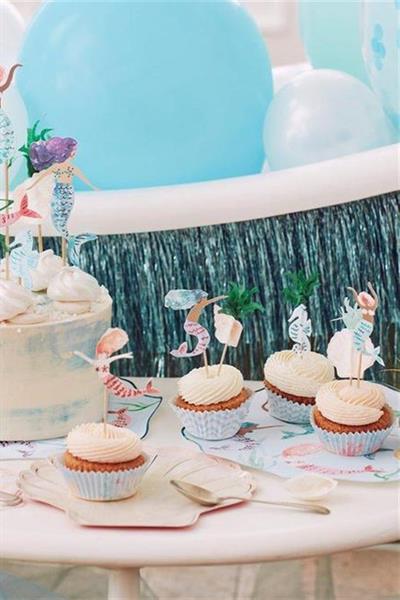 Meri Meri - Mermaid Cupcake Kit - Deniz Kızı Cupcake Kit Çok Renkli