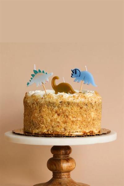 Meri Meri - Mini Dino Candles - Mini Dinozor Mumlar - 5li Çok Renkli