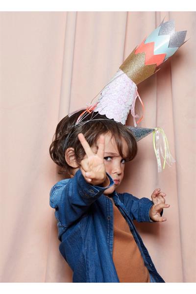 Meri Meri - Mini Glitter Party Crowns - Simli Mini Parti Şapkaları Çok Renkli