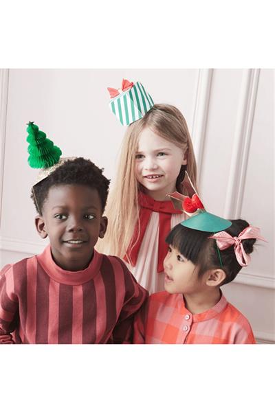 Meri Meri - Mixed Christmas Party Hats - Yeni Yıl Şapkaları (6lı) Çok Renkli