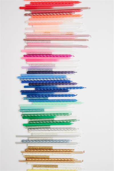 Meri Meri - Multi Metallic Twisted Candles - Metalik Mumlar Çok Renkli