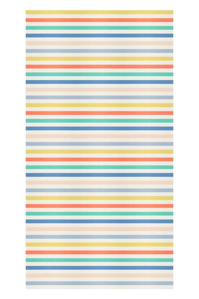 Meri Meri - Multi Renkli Çizgili Kağıt Masa Örtüsü Çok Renkli