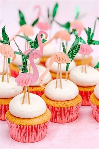 Meri Meri - Neon Flamingo Cupcake Kit - Neon Flamingo Cupcake Kit - 24lü Çok Renkli