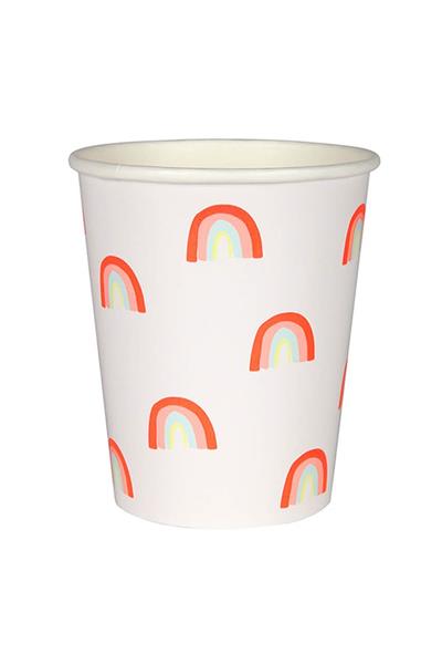 Meri Meri - Neon Rainbow Party Cups - Neon Gökkuşağı Bardak Çok Renkli