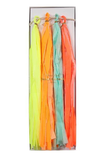 Meri Meri - Neon Tassel Garland - Neon Püsküllü Asılan Süs Çok Renkli
