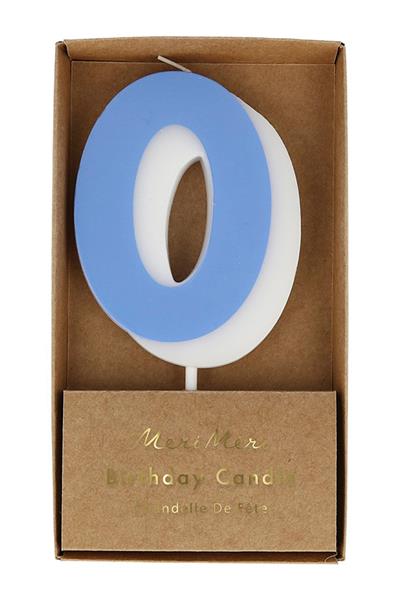 Meri Meri - Number Candle 0 - 0 Rakam Mum Çok Renkli