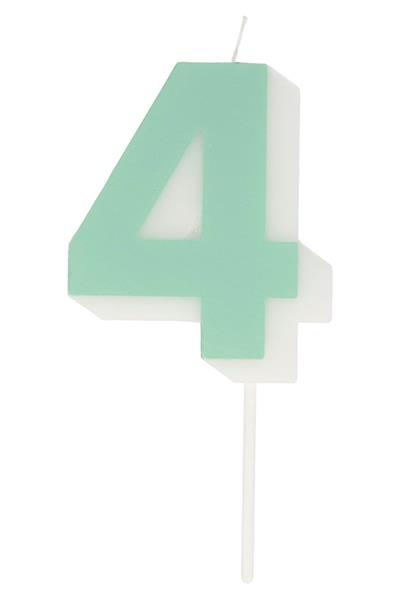 Meri Meri - Number Candle 4 - 4 Rakam Mum Çok Renkli