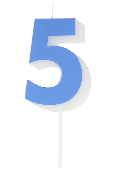Meri Meri - Number Candle 5 - 5 Rakam Mum Çok Renkli