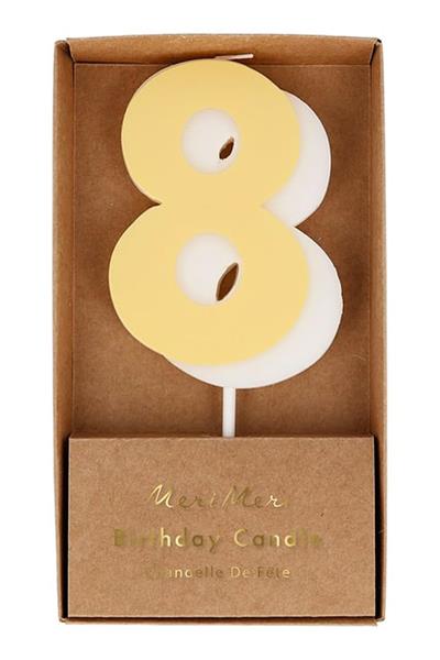 Meri Meri - Number Candle 8 - 8 Rakam Mum Çok Renkli