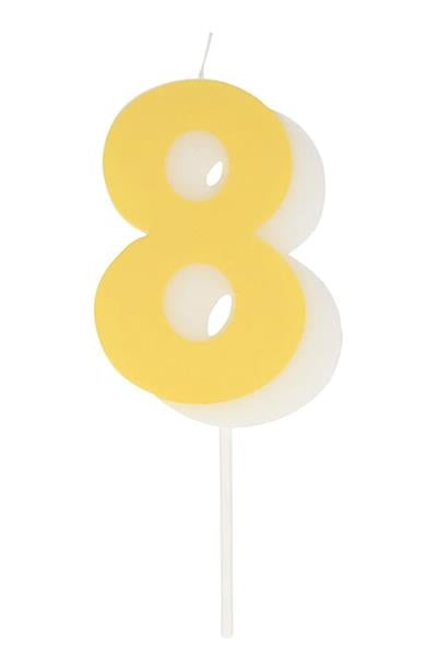 Meri Meri - Number Candle 8 - 8 Rakam Mum Çok Renkli