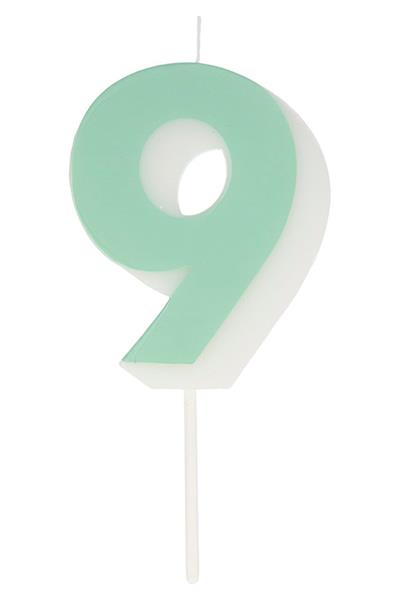 Meri Meri - Number Candle 9 - 9 Rakam Mum Çok Renkli