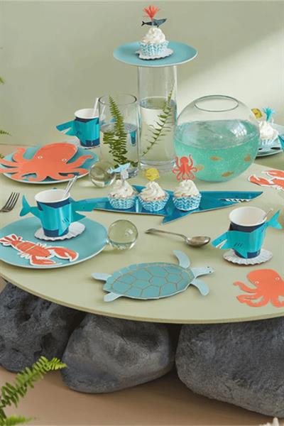 Meri Meri - Octopus & Shark Cupcake Kit - Ahtapot & Köpekbalığı Cupcake Kit - 24lü Çok Renkli