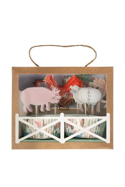 Meri Meri - On The Farm Cupcake Kit - Çiftlik Cupcake Kit - 24lü Çok Renkli