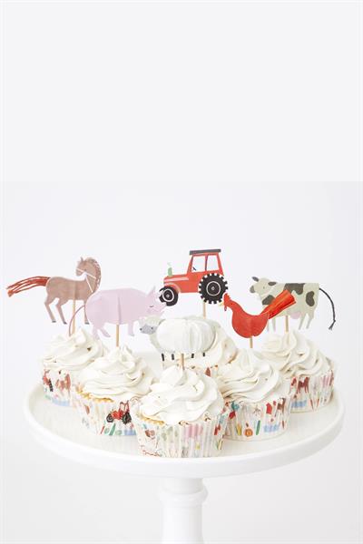 Meri Meri - On The Farm Cupcake Kit - Çiftlik Cupcake Kit - 24lü Çok Renkli