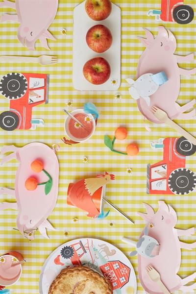 Meri Meri - On The Farm Dinner Plates - Çiftlik Tabak - 8li Çok Renkli