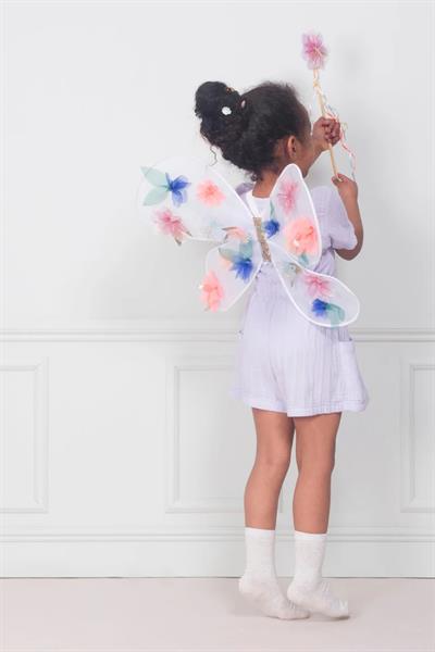 Meri Meri - Organza Flower Wings & Wand - Çiçekli Kanat & Değnek Çok Renkli