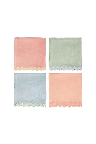 Meri Meri - Pastel Cloth Napkins - Pastel Renk Kumaş Peçeteler - 4lü Çok Renkli