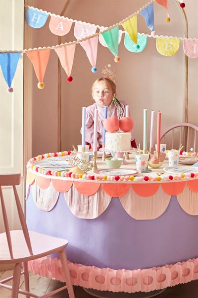 Meri Meri - Pastel Pom Pom Bayrak Asılan Süs Çok Renkli