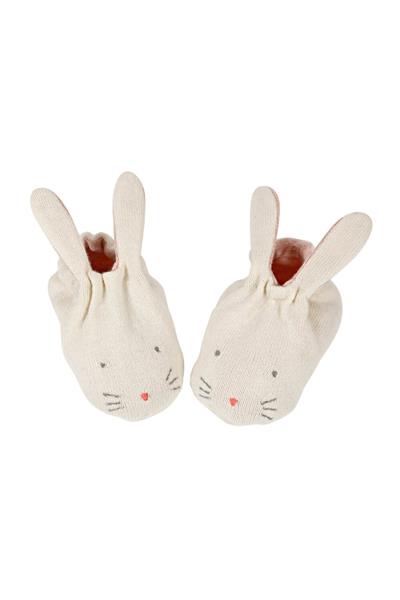 Meri Meri - Peach Bunny Baby Booties - Şeftali Tavşanlı Bebek Patiği Çok Renkli