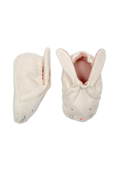 Meri Meri - Peach Bunny Baby Booties - Şeftali Tavşanlı Bebek Patiği Çok Renkli