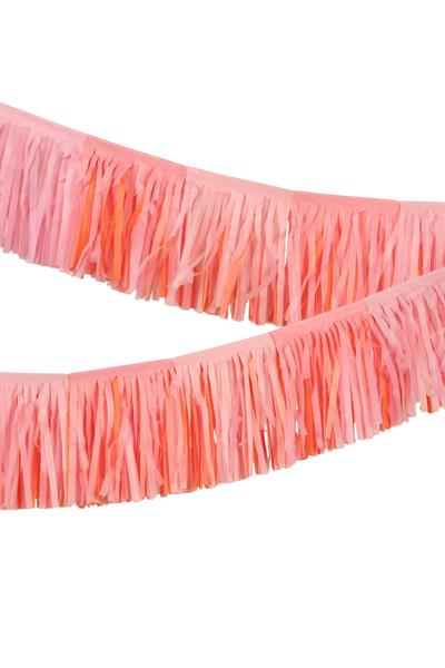 Meri Meri - Pembe Saçaklı Çelenk Çok Renkli