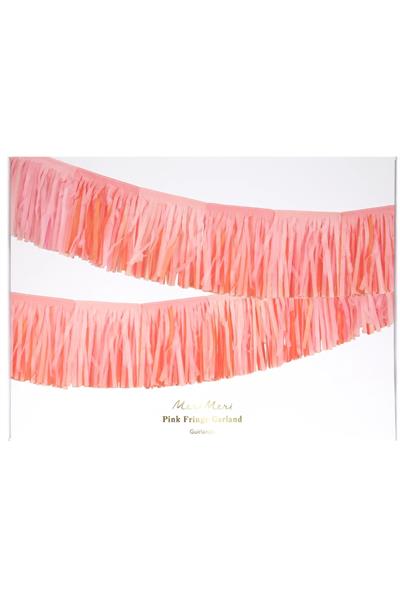 Meri Meri - Pembe Saçaklı Çelenk Çok Renkli