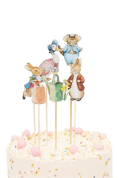 Meri Meri - Peter Rabbit & Friends Cake Toppers - Peter Rabbit & Friends Pasta Süsü Çok Renkli