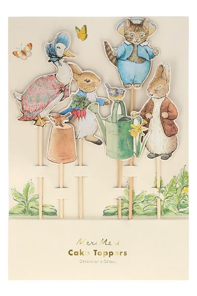Meri Meri - Peter Rabbit & Friends Cake Toppers - Peter Rabbit & Friends Pasta Süsü Çok Renkli