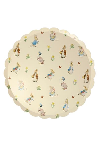 Meri Meri - Peter Rabbit & Friends Plates - Peter Rabbit & Friends Tabak - L - 12li Çok Renkli