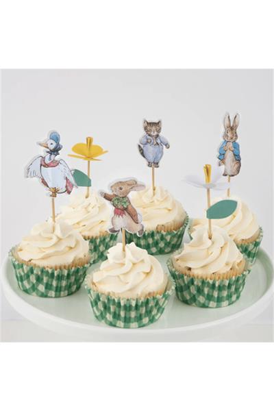 Meri Meri - Peter Rabbit In The Garden Cupcake Kit - Peter Rabbit Bahçede Cupcake Kiti - 24lü Çok Renkli