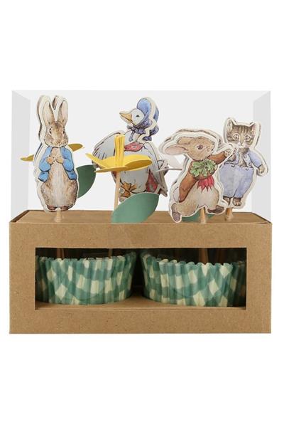 Meri Meri - Peter Rabbit In The Garden Cupcake Kit - Peter Rabbit Bahçede Cupcake Kiti - 24lü Çok Renkli