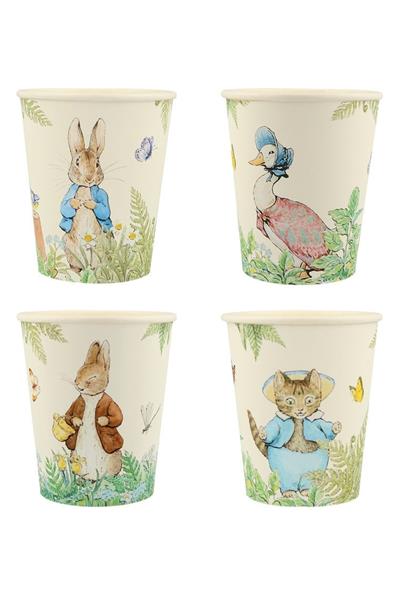 Meri Meri - Peter Rabbit In The Garden Cups - Peter Rabbit Bahçede Bardaklar - 8li Çok Renkli